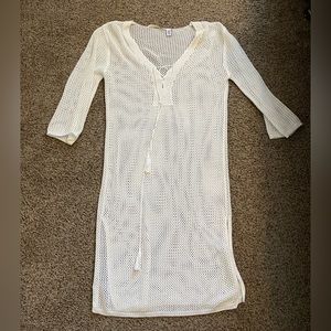 Green Label white knit cover up